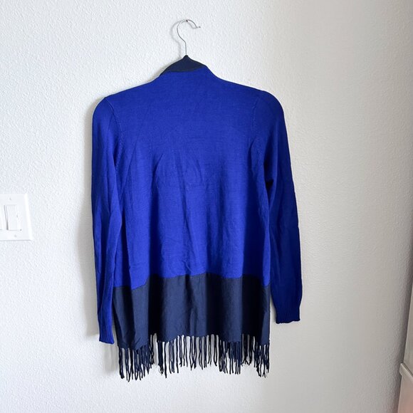 Vintage Central Park West Two-Tone Fringe Shawl Cardigan (One Size) - Picture 6 of 7